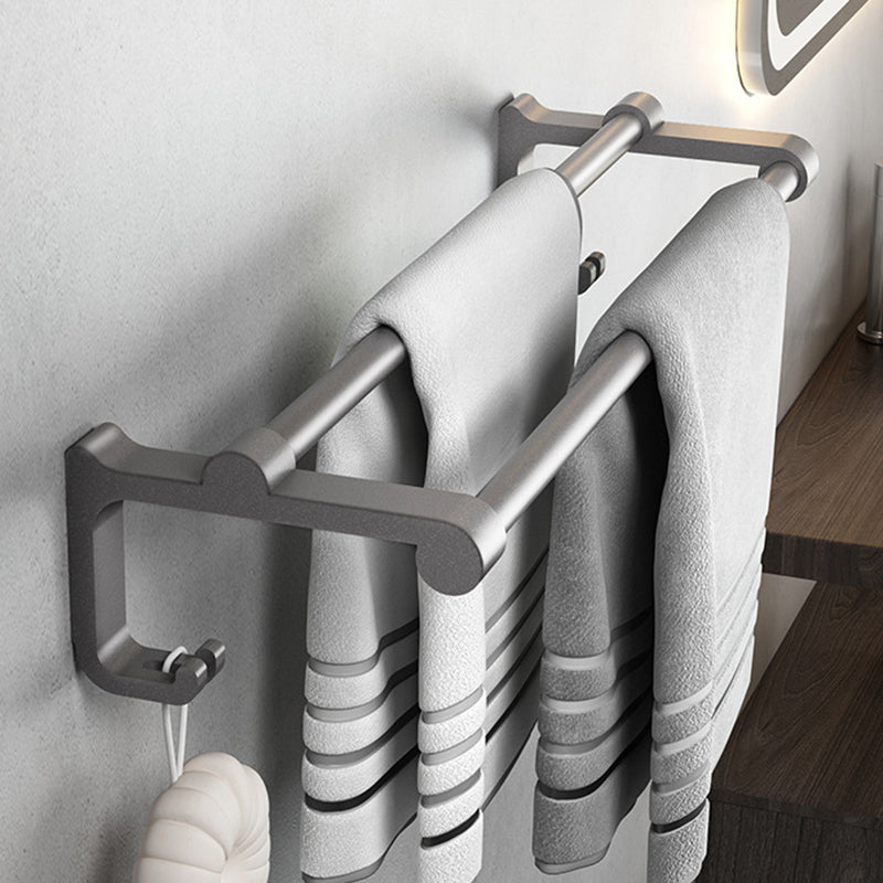 Avtoit | Gray contemporary bathroom accessory set Bathroom shelf/towel holder & bathrobe hook incl.