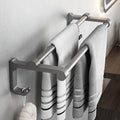 Avtoit | Gray contemporary bathroom accessory set bathroom shelf/towel holder & bathrobe hook incl.