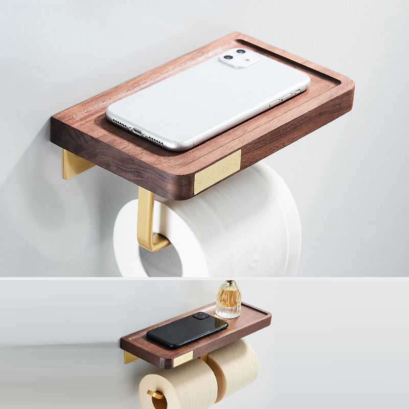 Avtoit | Wood and Aluminum Bath Hardware Set Golden Bathroom Accessory Set