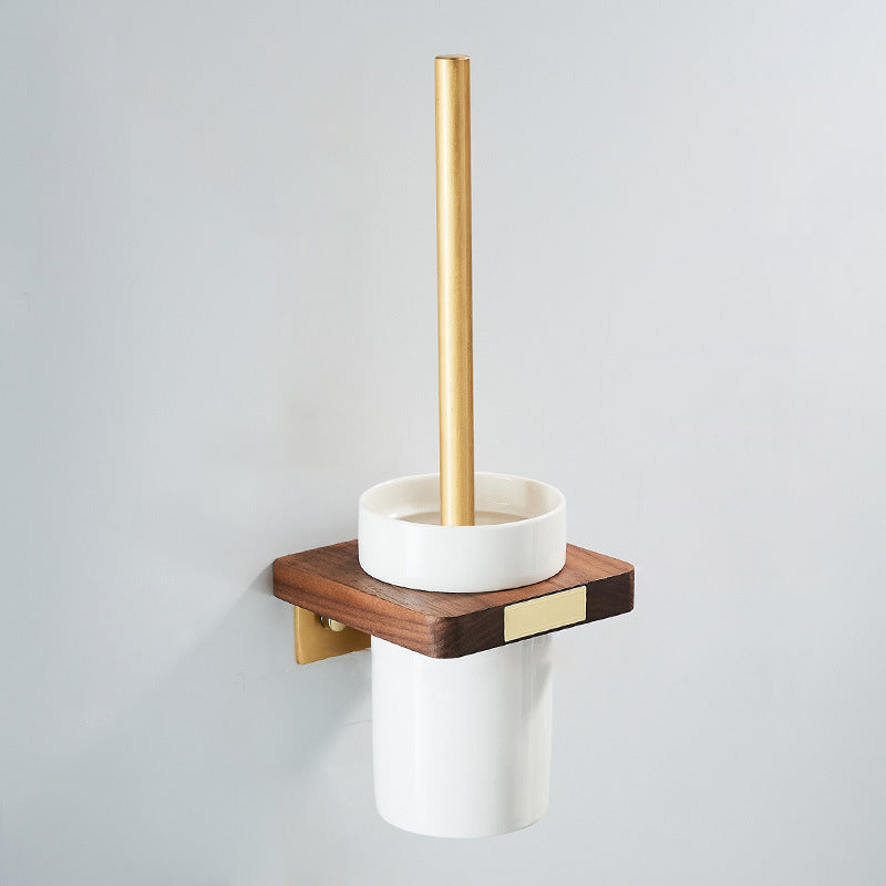 Avtoit | Wood and Aluminum Bath Hardware Set Golden Bathroom Accessory Set