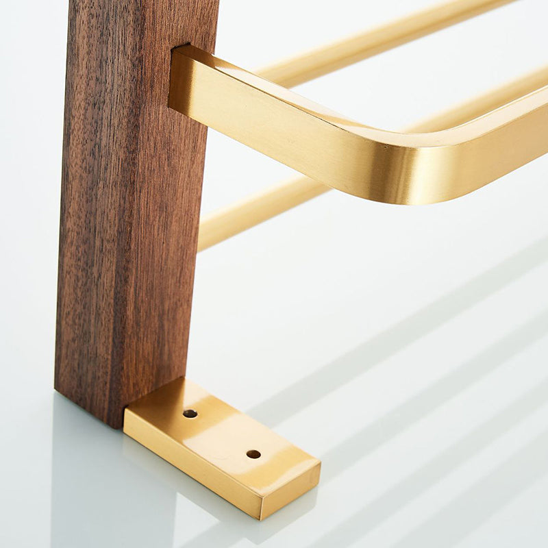 Avtoit | Wood and Aluminum Bath Hardware Set Golden Bathroom Accessory Set