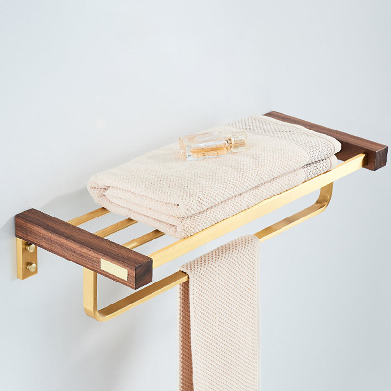 Avtoit | Wood and Aluminum Bath Hardware Set Golden Bathroom Accessory Set