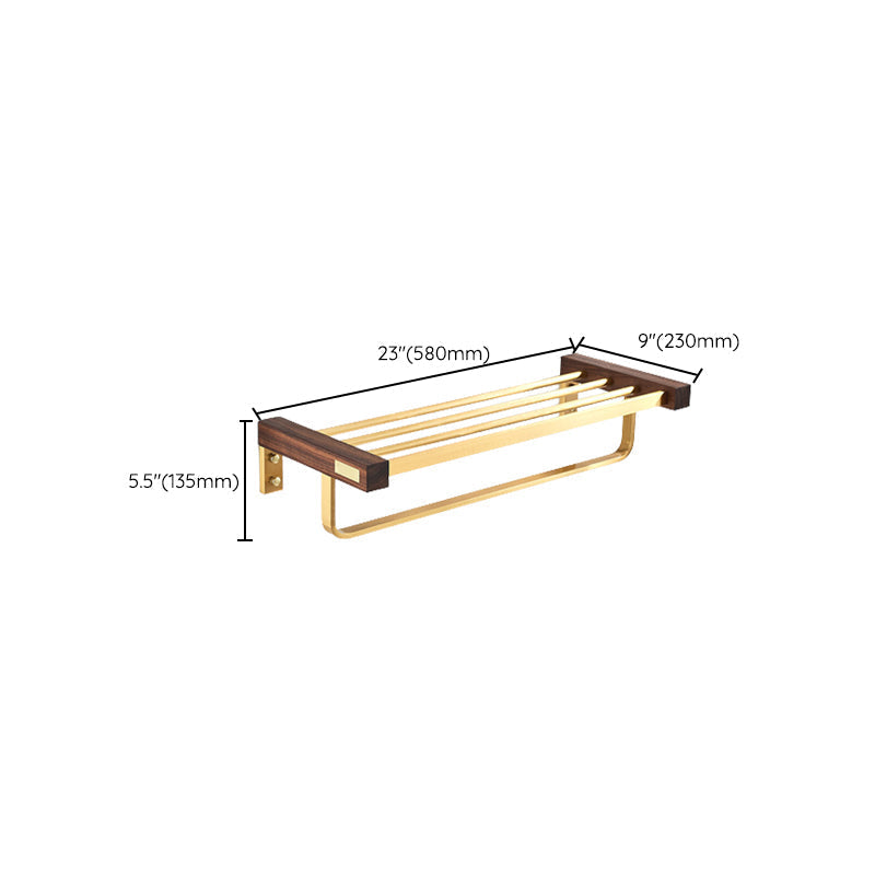Avtoit | Wood and Aluminum Bath Hardware Set Golden Bathroom Accessory Set