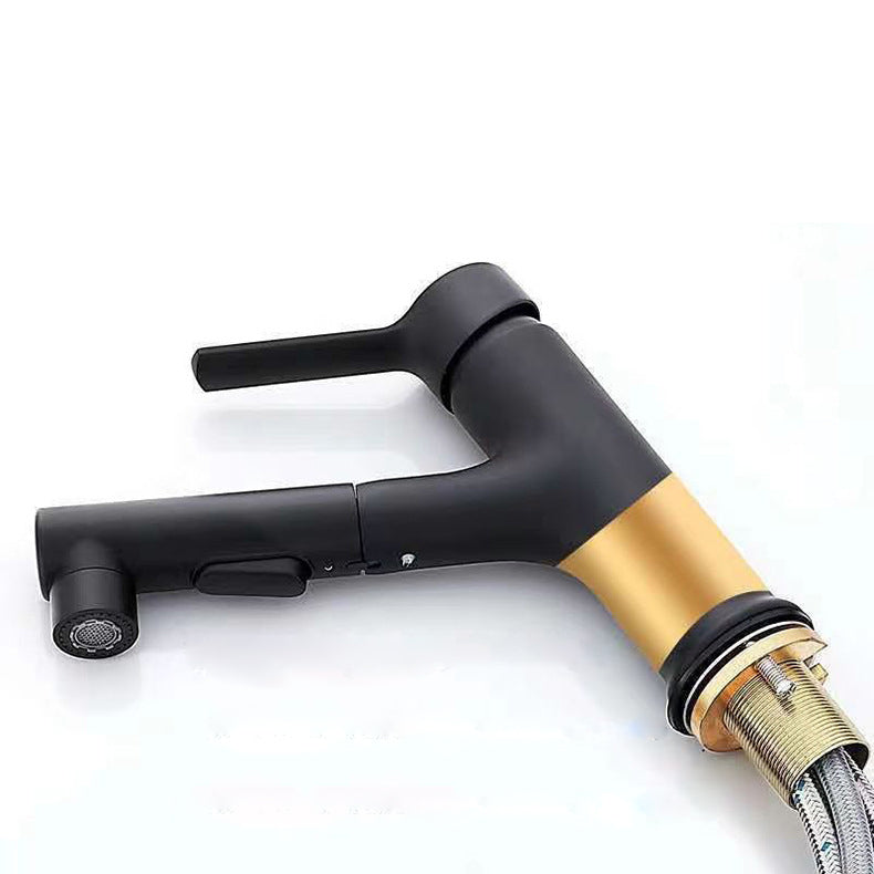 Avtoit | Modern Washbasin Faucet Copper 1-Handle Low Arc Pull-Out Washbasin Faucet for Bathroom