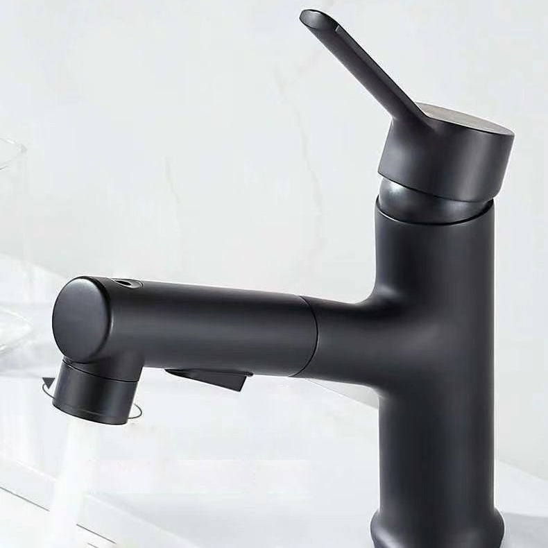 Avtoit | Modern Washbasin Faucet Copper 1-Handle Low Arc Pull-Out Washbasin Faucet for Bathroom