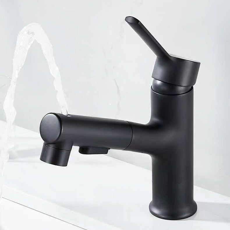 Avtoit | Modern Washbasin Faucet Copper 1-Handle Low Arc Pull-Out Washbasin Faucet for Bathroom