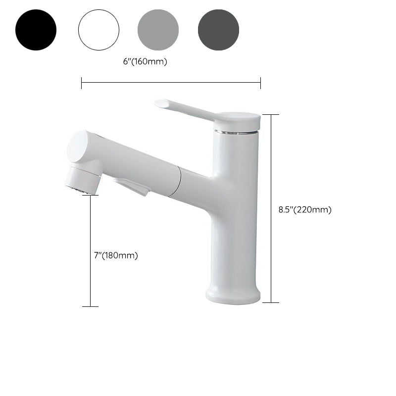 Avtoit | Modern Washbasin Faucet Copper 1-Handle Low Arc Pull-Out Washbasin Faucet for Bathroom