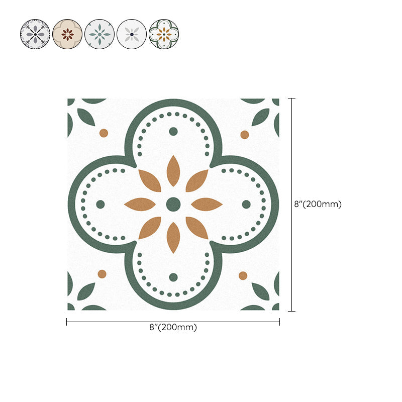 Avtoit | Peel and Stick PVC Flooring Matte Vinyl Flooring with Floral Pattern
