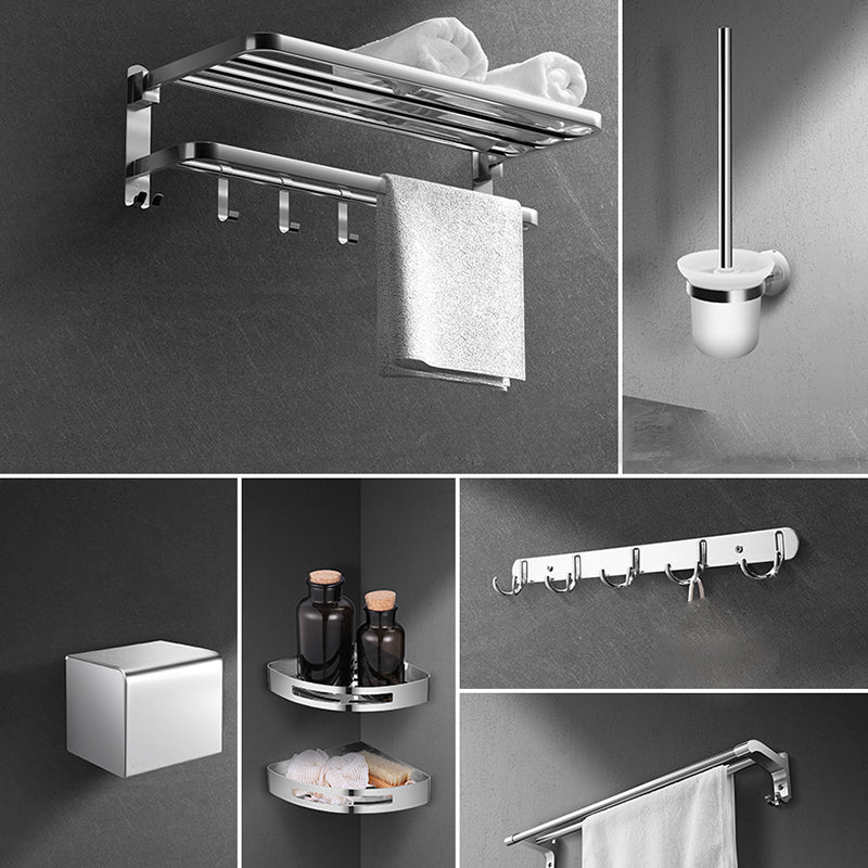 Avtoit | Modern Silver Bathroom Fixtures Set Metal Bathroom Accessories Kit