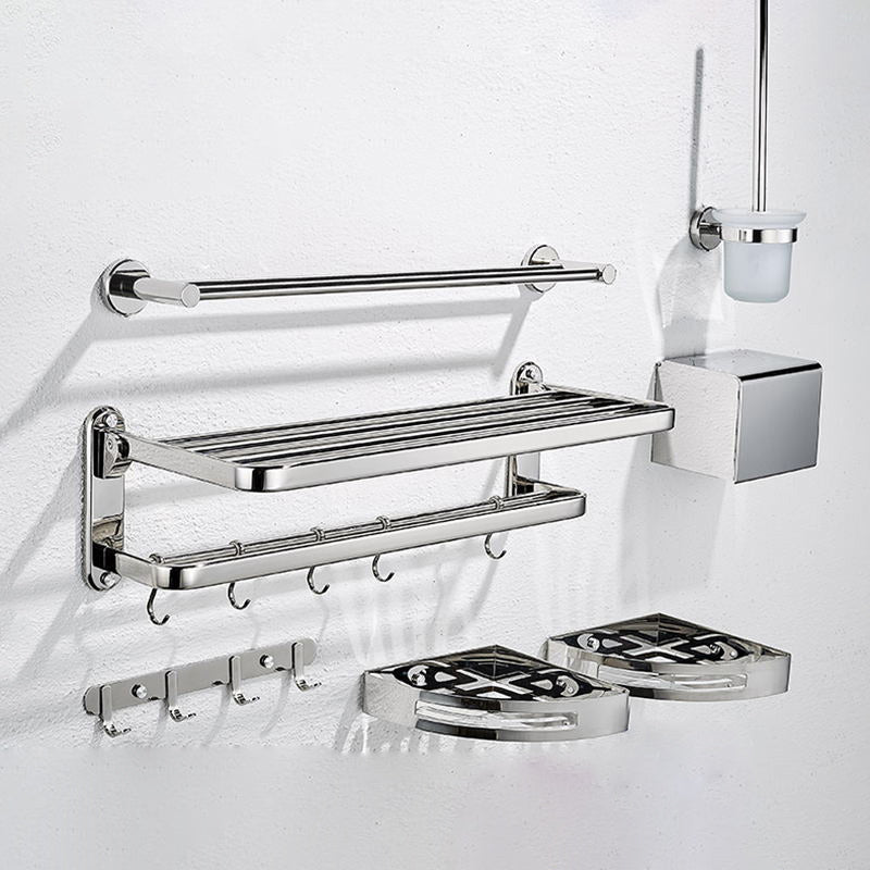 Avtoit | Modern Steel Bathroom Accessory Set Silver Bathroom Accessory Kit