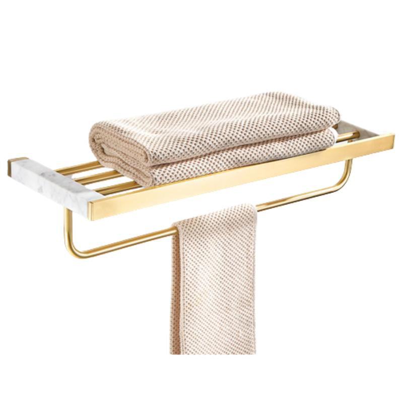 Avtoit | Marble & Brass Bathroom Accessories Set Golden Bathroom Accessories Kit