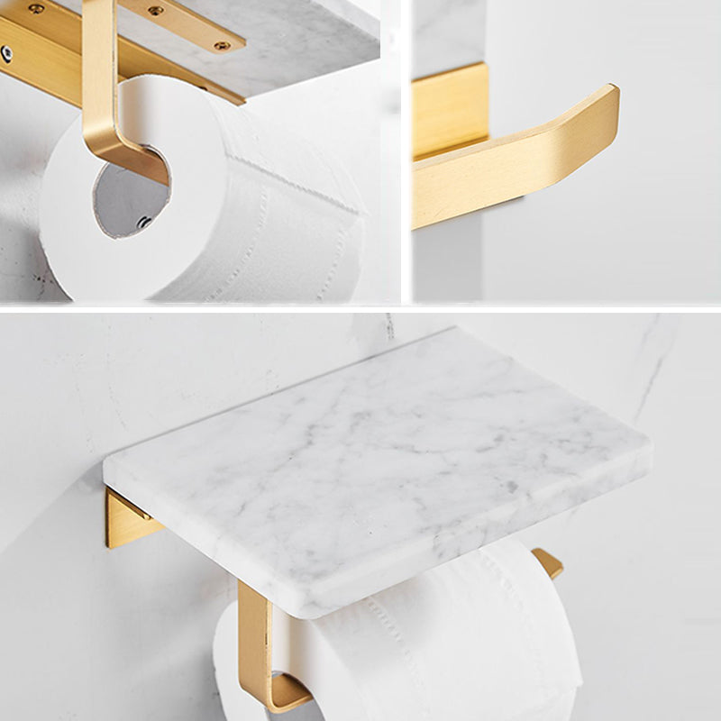 Avtoit | Marble & Brass Bathroom Accessories Set Golden Bathroom Accessories Kit