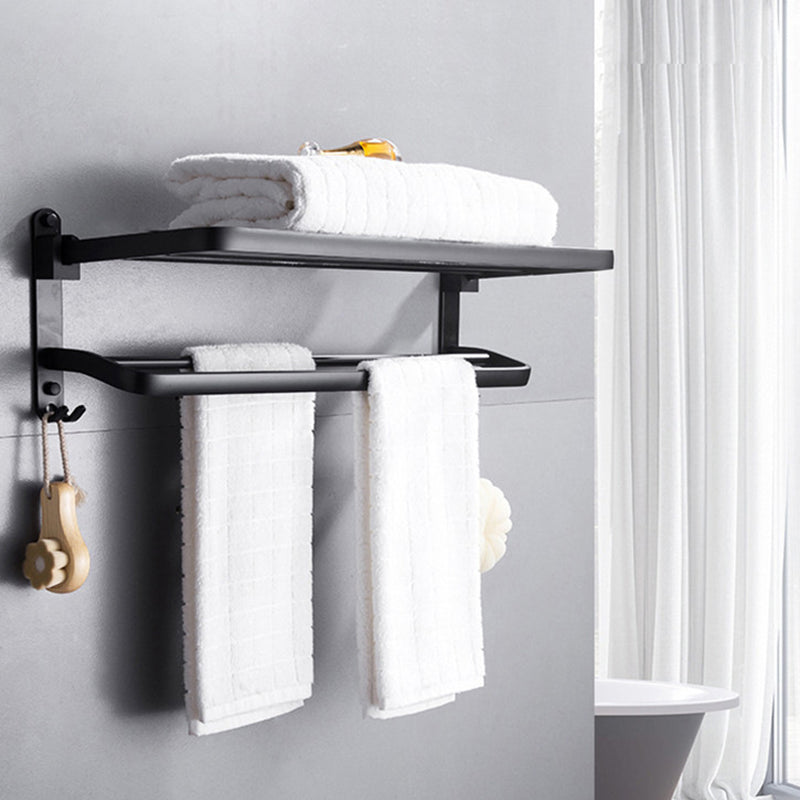 Avtoit | Contemporary 8-piece Bathroom Accessory Set Matte Black Bathroom Shelf/Paper Holder/Towel Hook