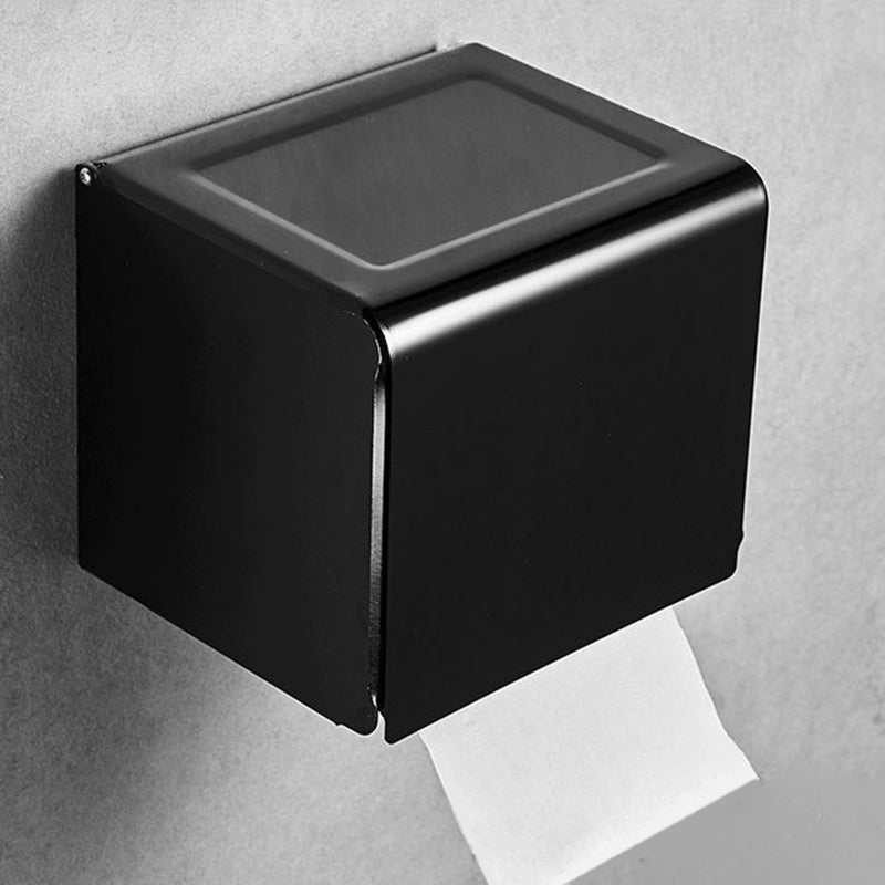 Avtoit | Contemporary 8-piece Bathroom Accessory Set Matte Black Bathroom Shelf/Paper Holder/Towel Hook