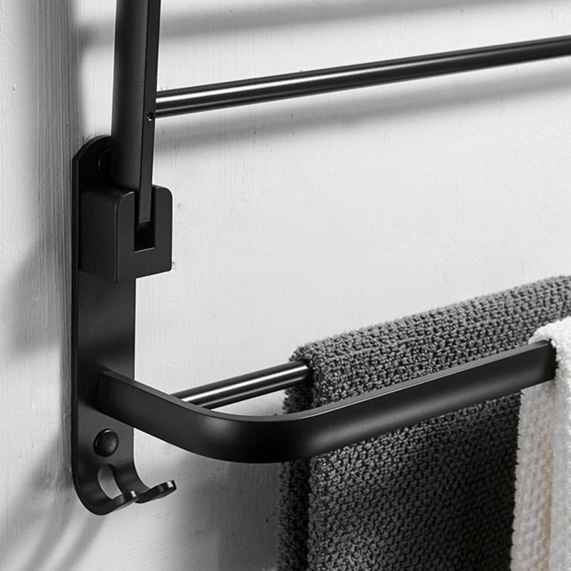 Avtoit | Contemporary 8-piece Bathroom Accessory Set Matte Black Bathroom Shelf/Paper Holder/Towel Hook