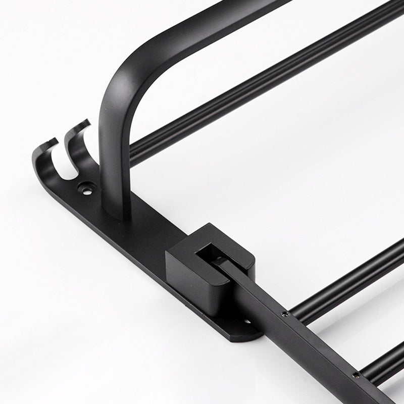 Avtoit | Contemporary 8-piece Bathroom Accessory Set Matte Black Bathroom Shelf/Paper Holder/Towel Hook