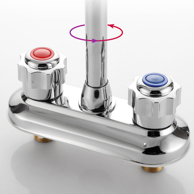 Avtoit | Knob Handle Brass Faucet High Arc Swivel Sink Faucet for Bathroom