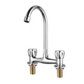 Avtoit | Contemporary Widespread Sink Faucet Knob Handle Goose Neck Arc Solid Brass Faucet