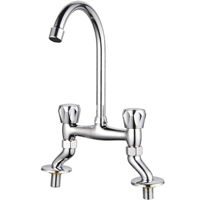 Avtoit | Contemporary Widespread Bathroom Faucet Knob Handle Goose Neck Arc Solid Brass Faucet