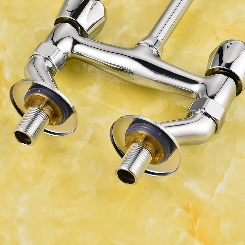 Avtoit | Contemporary Widespread Sink Faucet Knob Handle Goose Neck Arc Solid Brass Faucet