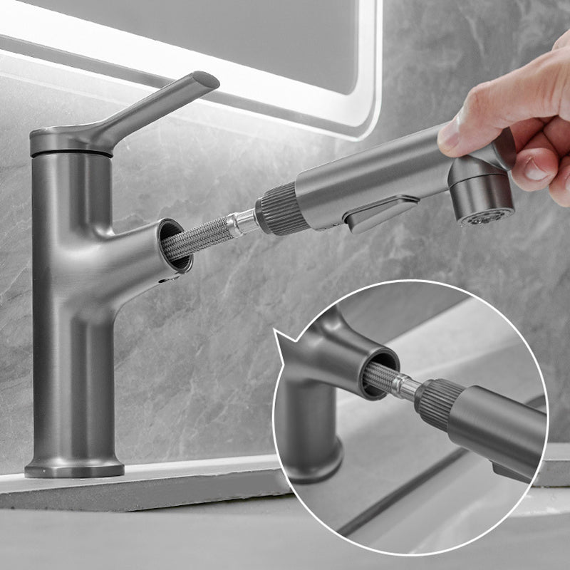 Avtoit | Contemporary Vessel Faucet Copper Single Handle Low Arc Pull Down Vessel Faucet for Home