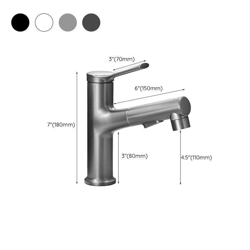 Avtoit | Contemporary Vessel Faucet Copper Single Handle Low Arc Pull Down Vessel Faucet for Home