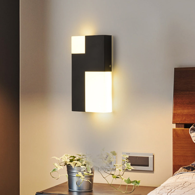Avtoit | White/Black Rectangular Wall Light Minimalist LED Acrylic Wall-mounted Lamp for Nightstand