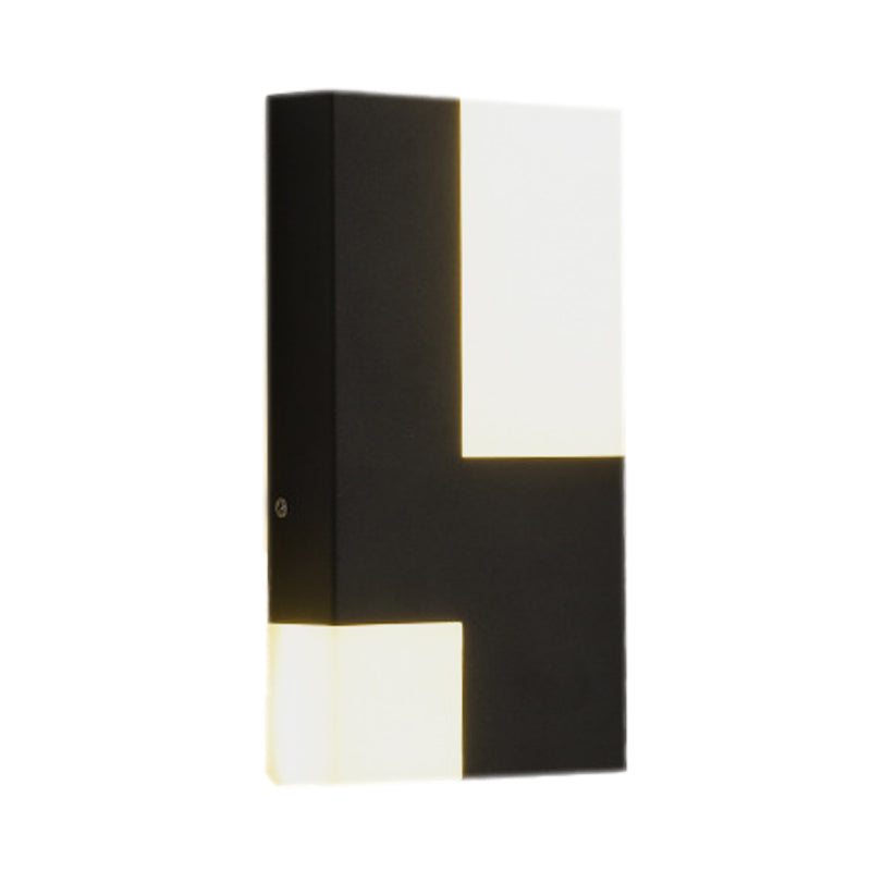Avtoit | White/Black Rectangular Wall Light Minimalist LED Acrylic Wall-mounted Lamp for Nightstand