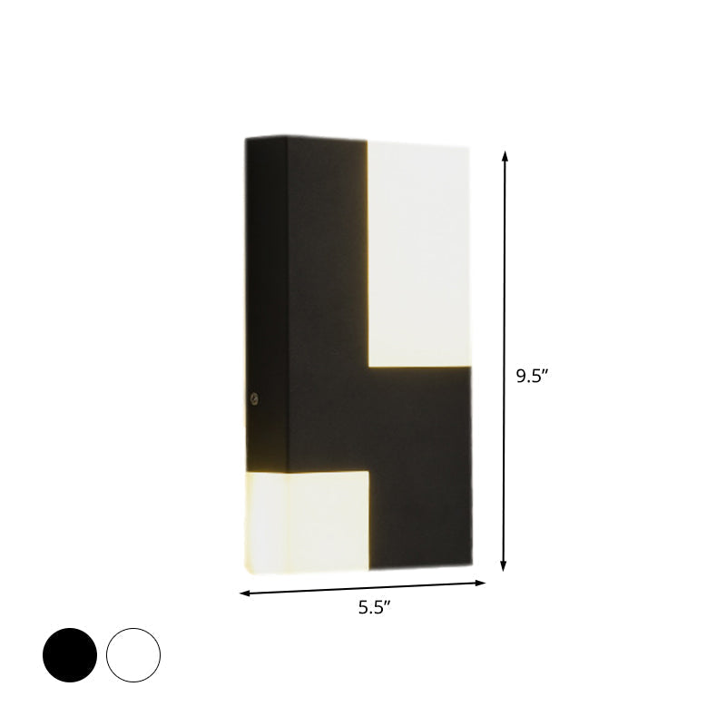 Avtoit | White/Black Rectangular Wall Light Minimalist LED Acrylic Wall-mounted Lamp for Nightstand