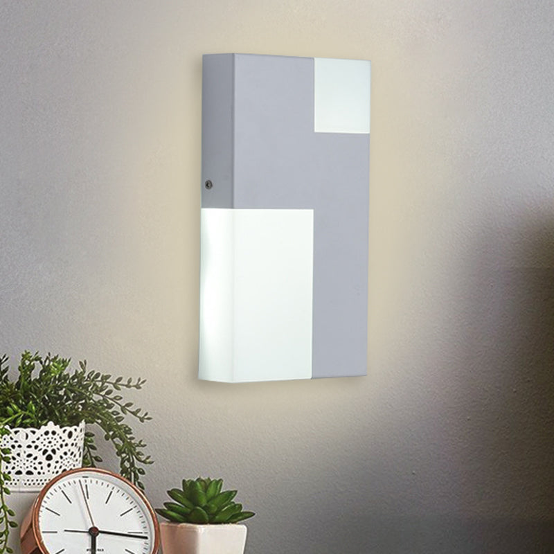 Avtoit | White/Black Rectangular Wall Light Minimalist LED Acrylic Wall-mounted Lamp for Nightstand