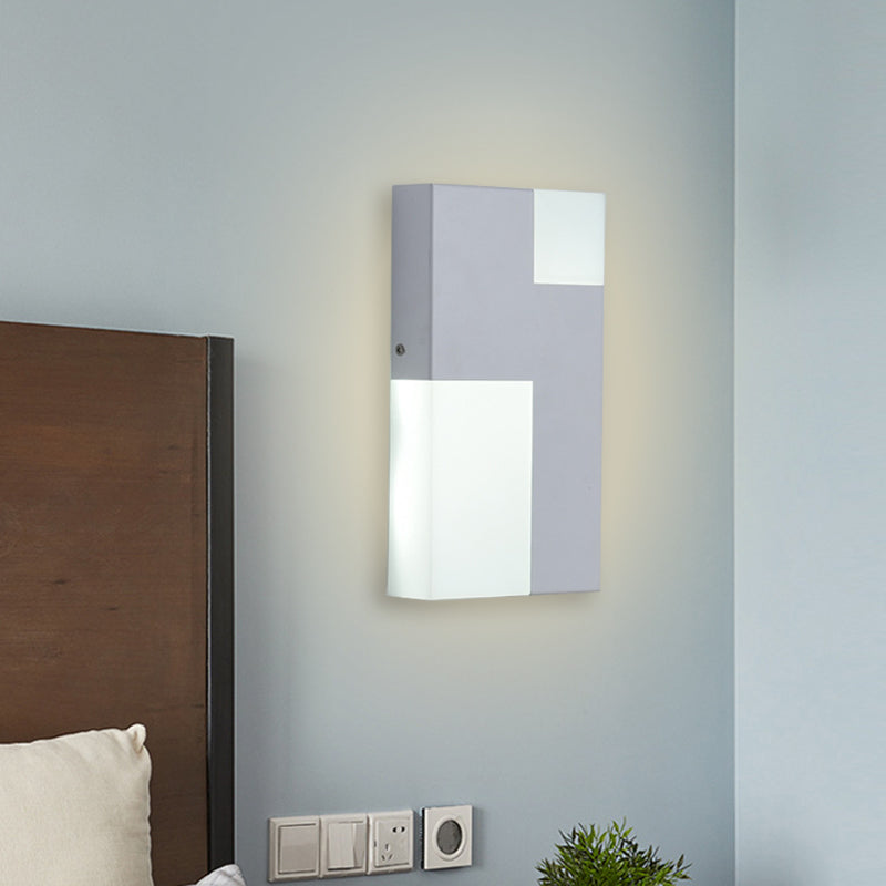Avtoit | White/Black Rectangular Wall Light Minimalist LED Acrylic Wall-mounted Lamp for Nightstand