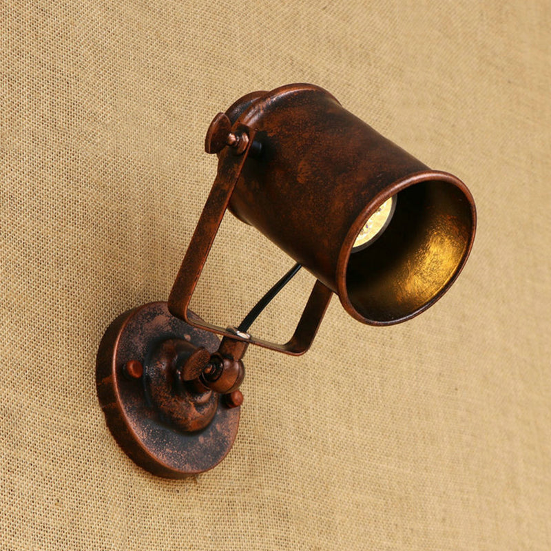 Avtoit | Cylinder Metallic Wall Light Antique Style 1 Light Living Room Wall Mounted Light in Black/Rust