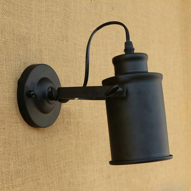 Avtoit | Cylinder Metallic Wall Light Antique Style 1 Light Living Room Wall Mounted Light in Black/Rust