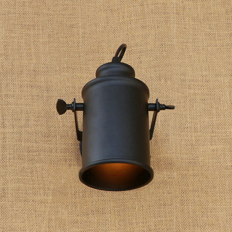 Avtoit | Cylinder Metallic Wall Light Antique Style 1 Light Living Room Wall Mounted Light in Black/Rust