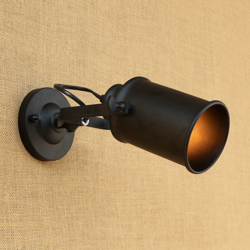 Avtoit | Cylinder Metallic Wall Light Antique Style 1 Light Living Room Wall Mounted Light in Black/Rust