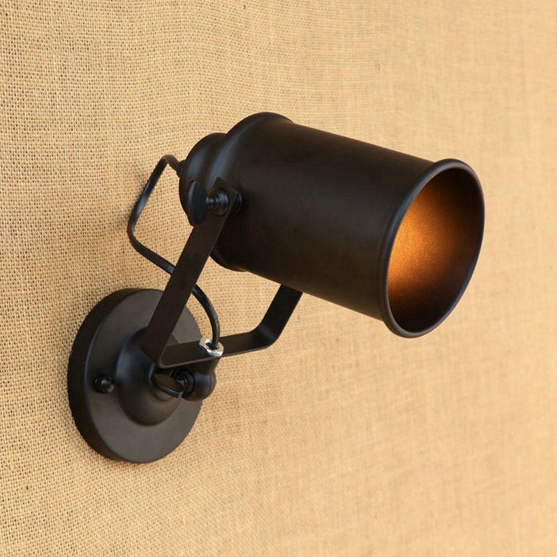 Avtoit | Cylinder Metallic Wall Light Antique Style 1 Light Living Room Wall Mounted Light in Black/Rust