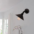 Avtoit | One Bulb Wall Lamp with Cone Shade Metal Industrial Bedroom Wall Light Fixture in Black/Rust