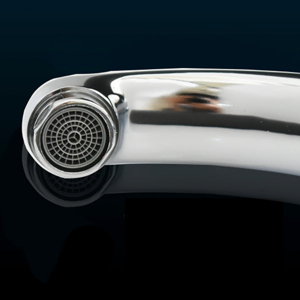 Avtoit | Contemporary Water Tap Knob Handle Low Arc Zinc Faucet in Silver