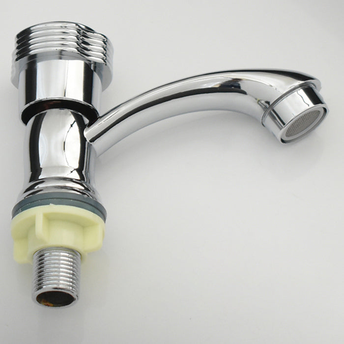 Avtoit | Contemporary Water Tap Knob Handle Low Arc Zinc Faucet in Silver