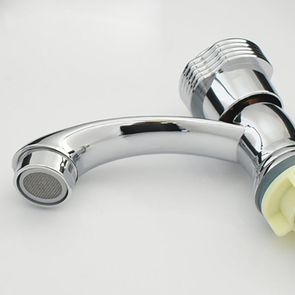 Avtoit | Contemporary Water Tap Knob Handle Low Arc Zinc Faucet in Silver