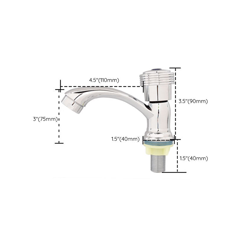 Avtoit | Contemporary Water Tap Knob Handle Low Arc Zinc Faucet in Silver