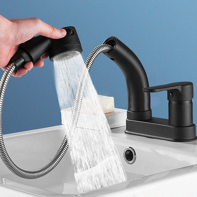 Avtoit | Modern Style Sink Faucet Copper Handle Low Arc Pull-Out Sink Faucet