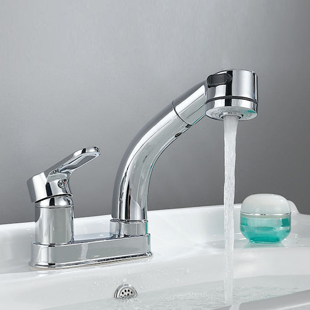 Avtoit | Modern Style Sink Faucet Copper Handle Low Arc Pull-Out Sink Faucet
