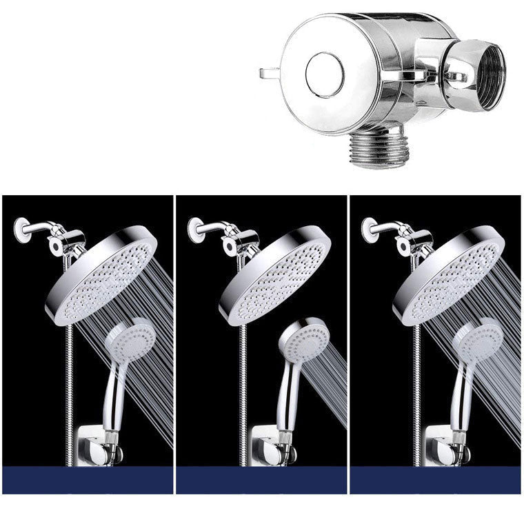 Avtoit | 4-Setting Silver Shower Set Concealed Wall Mount Holder Tee with Outlet