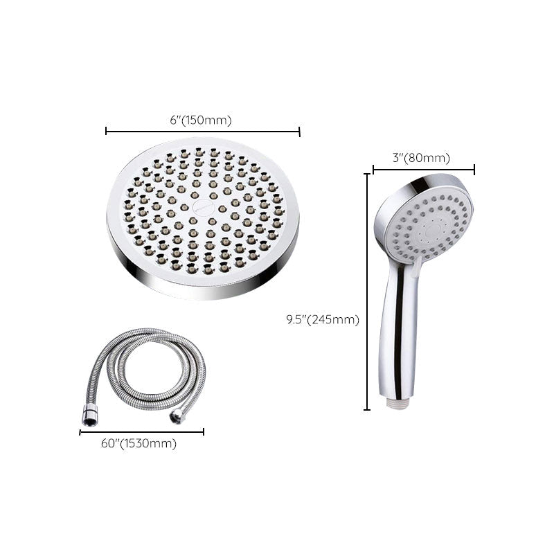 Avtoit | 4-Setting Silver Shower Set Concealed Wall Mount Holder Tee with Outlet