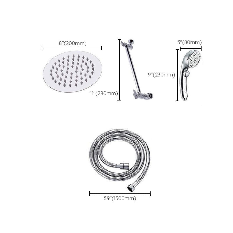Avtoit | Stainless Steel 8 Inch Shower Set 5 Sprays Handheld Shower Head Shower Arm