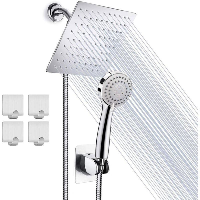 Avtoit | High Pressure 8 Inch Shower Set 3-Function Hand Shower Stainless Steel Square Ceiling Shower Head