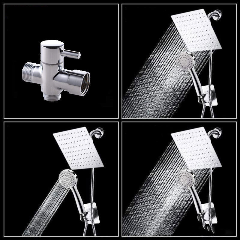 Avtoit | High Pressure 8 Inch Shower Set 3-Function Hand Shower Stainless Steel Square Ceiling Shower Head