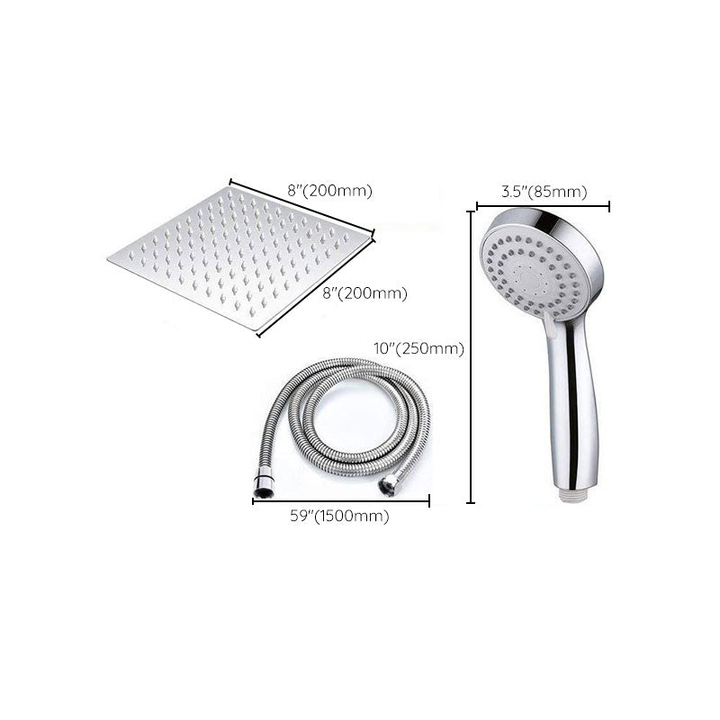 Avtoit | High Pressure 8 Inch Shower Set 3-Function Hand Shower Stainless Steel Square Ceiling Shower Head