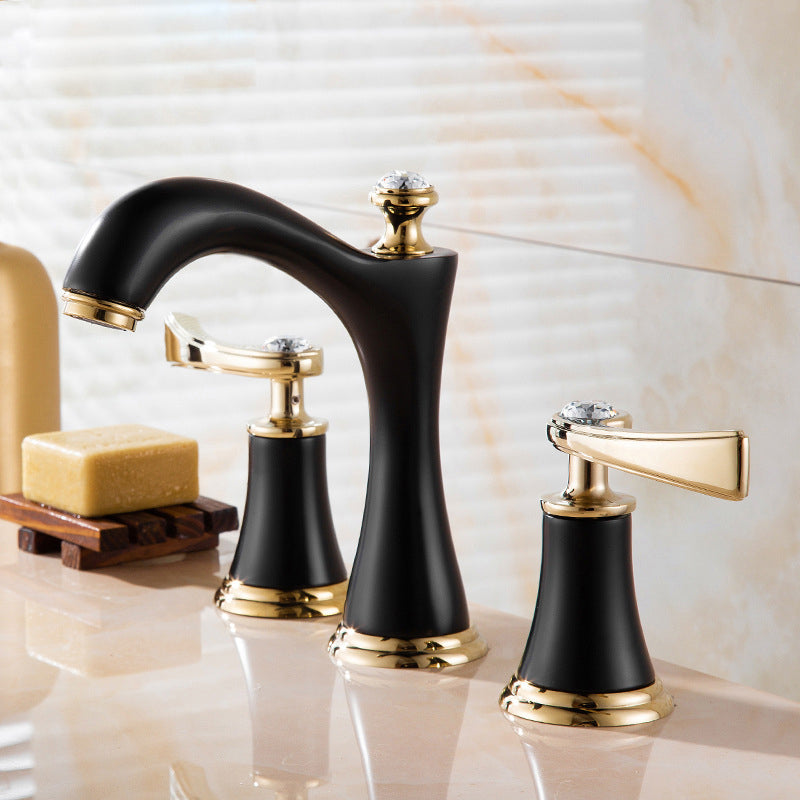 Avtoit | Modern Vessel Faucet Brass 2 Handles Low Arc Vessel Faucet for Home